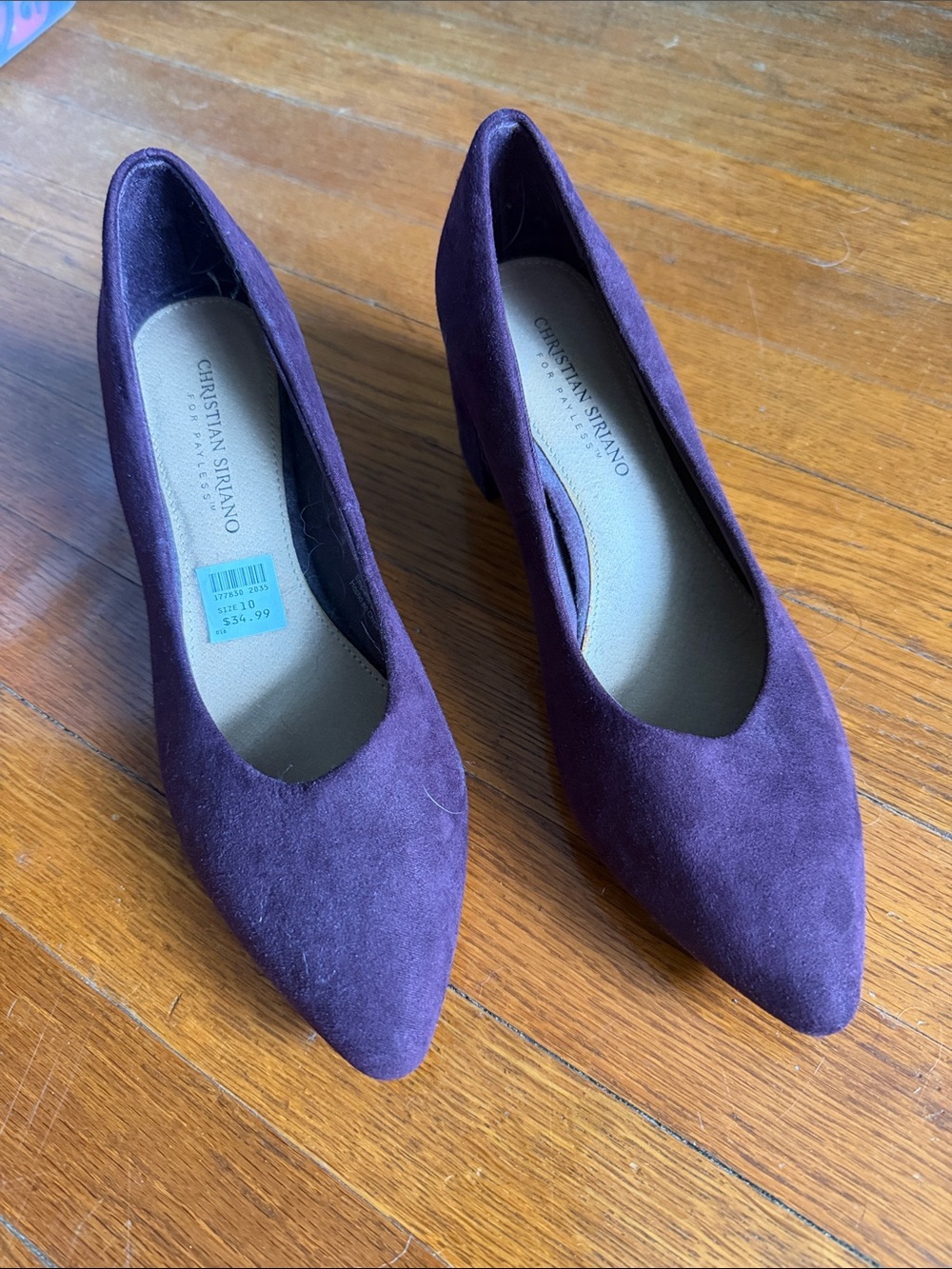 Christian Siriano Plum Suede Pointed Toe Pumps
